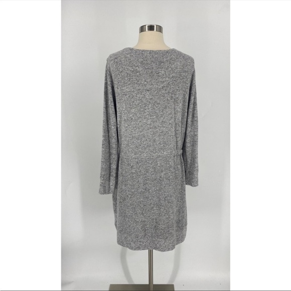 Soft Surroundings V-Neck Long Sleeve Drawstring Knit Dress - Picture 3 of 11